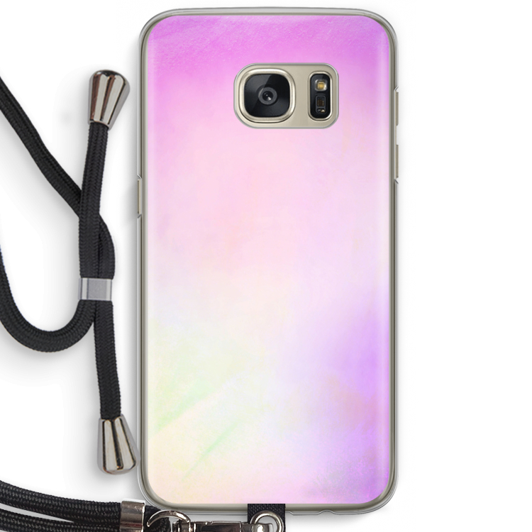 Flow mist pastel: Samsung Galaxy S7 Transparant Hoesje met koord