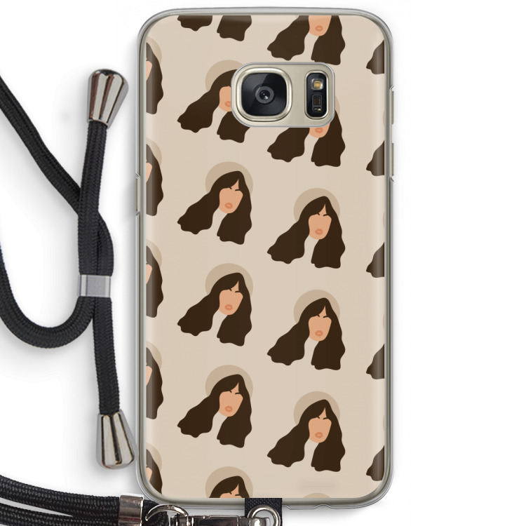 Bonjour mon amour: Samsung Galaxy S7 Transparant Hoesje met koord