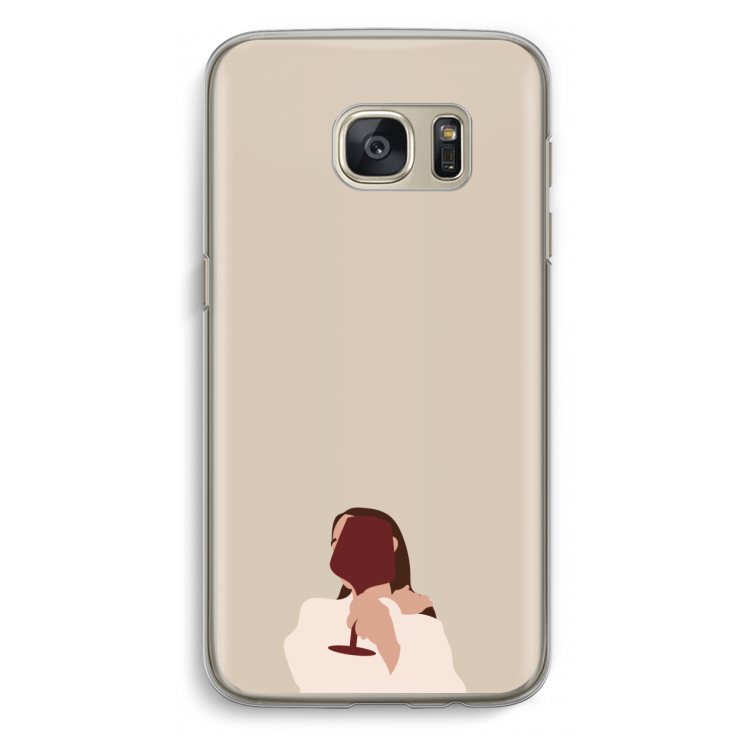 I drink wine: Samsung Galaxy S7 Transparant Hoesje