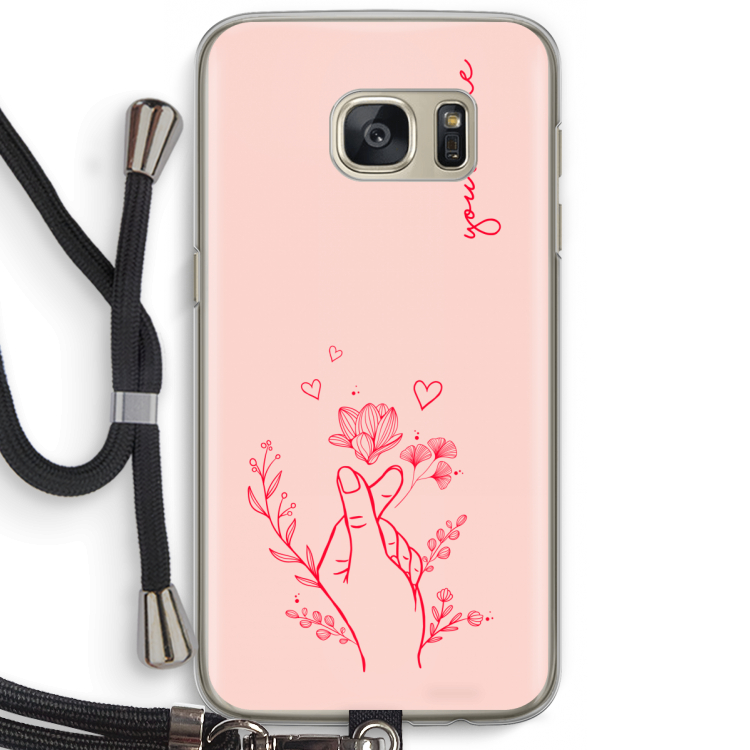 Giving Flowers: Samsung Galaxy S7 Transparant Hoesje met koord