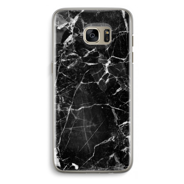 Zwart Marmer 2: Samsung Galaxy S7 Edge Transparant Hoesje