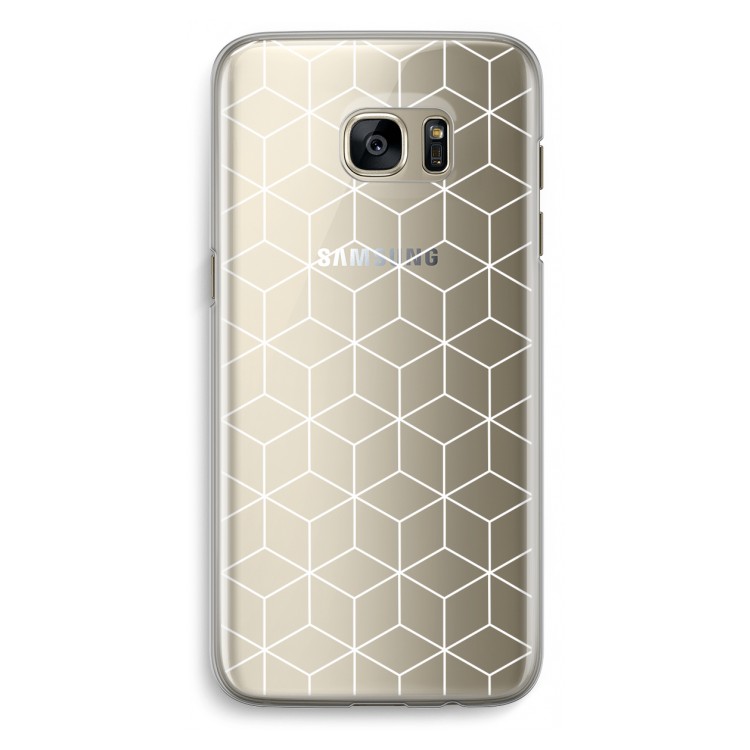 Zwart-witte kubussen: Samsung Galaxy S7 Edge Transparant Hoesje
