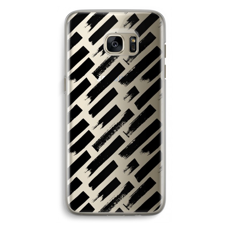 Zwarte vegen: Samsung Galaxy S7 Edge Transparant Hoesje