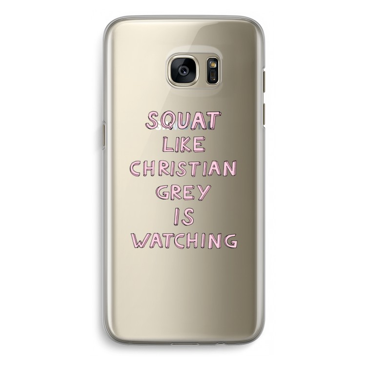 Christian Grey: Samsung Galaxy S7 Edge Transparant Hoesje