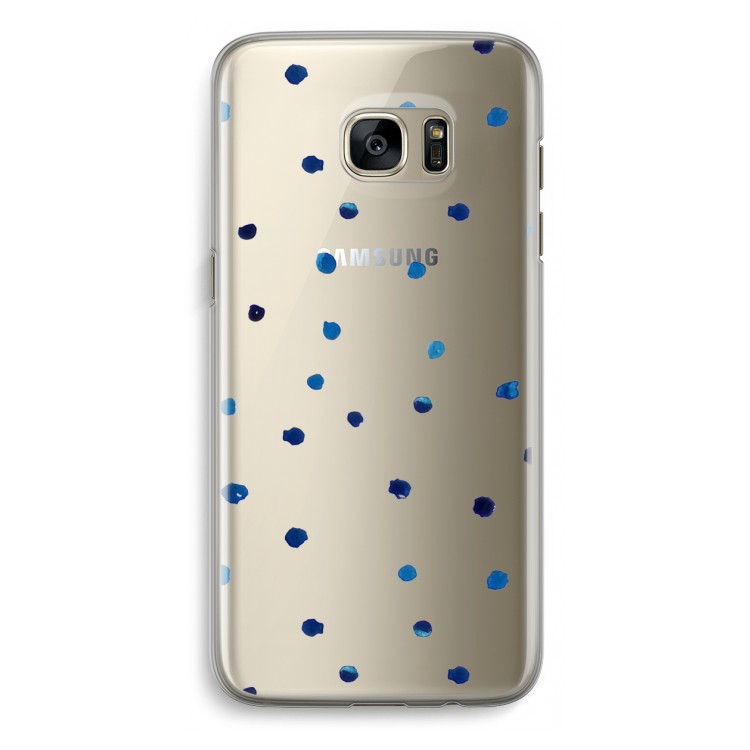 Blauwe stippen: Samsung Galaxy S7 Edge Transparant Hoesje