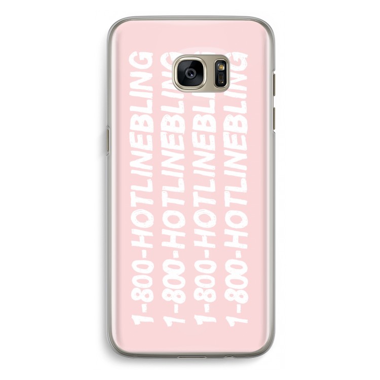 Hotline bling pink: Samsung Galaxy S7 Edge Transparant Hoesje