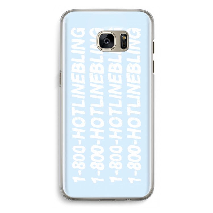 Hotline bling blue: Samsung Galaxy S7 Edge Transparant Hoesje