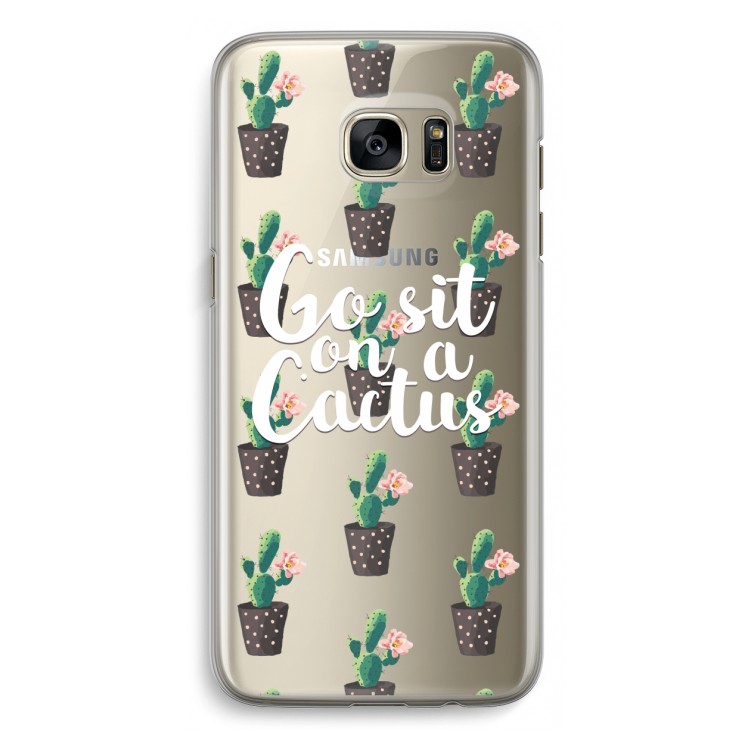 Cactus quote: Samsung Galaxy S7 Edge Transparant Hoesje