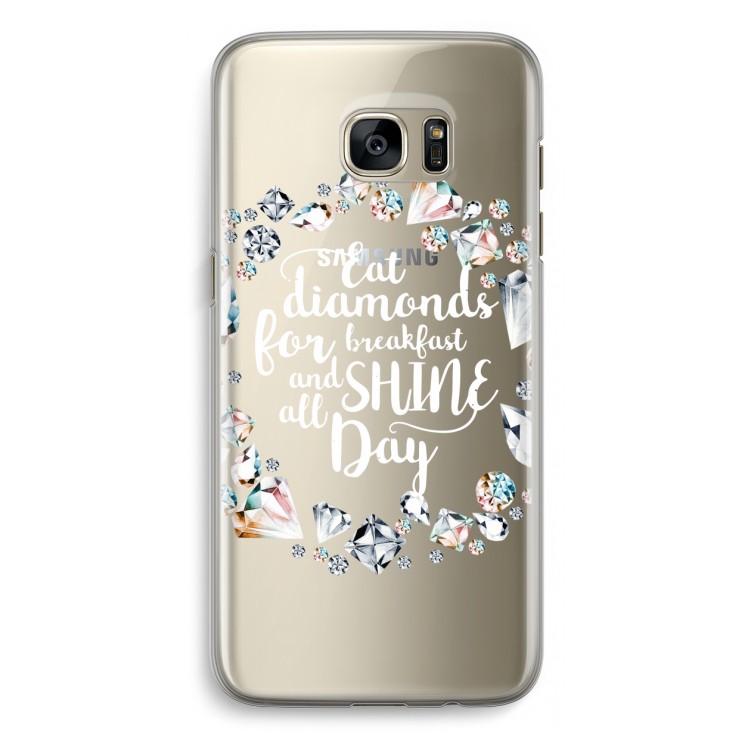 Diamonds: Samsung Galaxy S7 Edge Transparant Hoesje