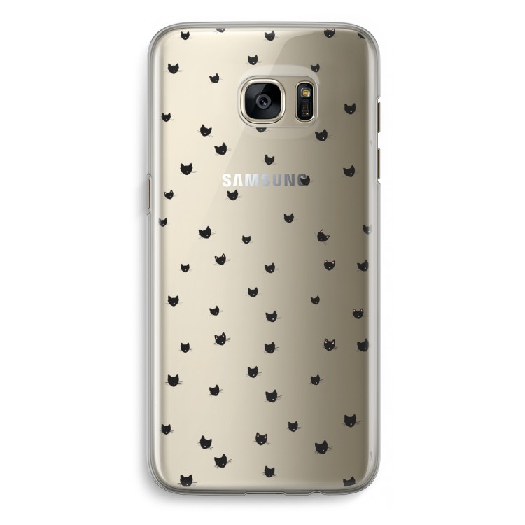 Kleine kattenkopjes: Samsung Galaxy S7 Edge Transparant Hoesje