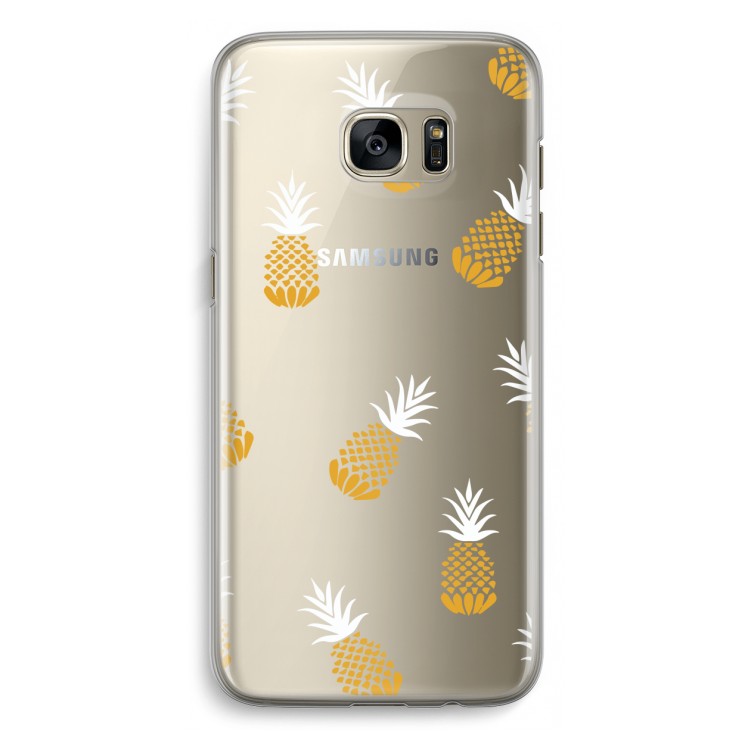 Ananasjes: Samsung Galaxy S7 Edge Transparant Hoesje