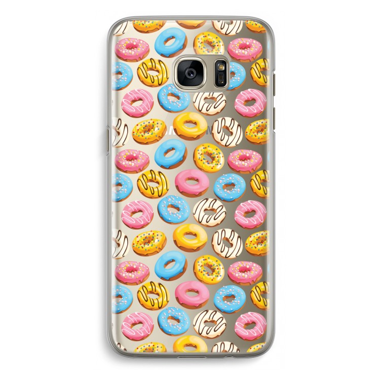 Pink donuts: Samsung Galaxy S7 Edge Transparant Hoesje