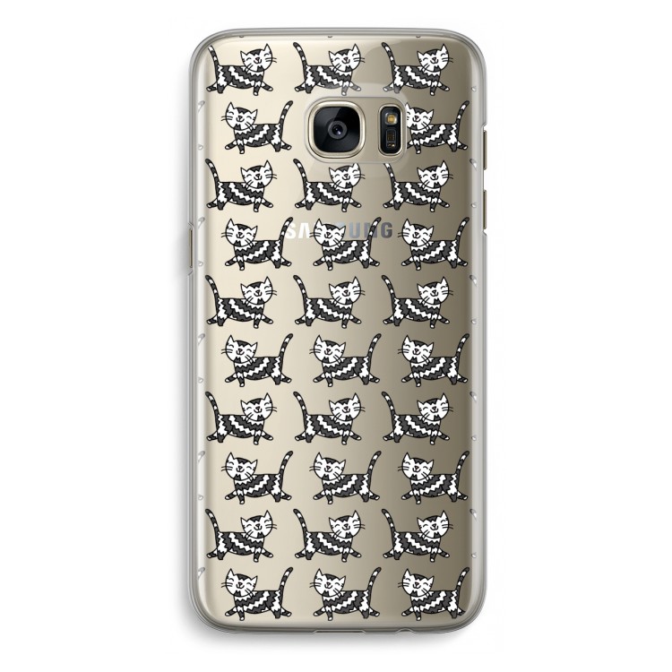Zwarte poes: Samsung Galaxy S7 Edge Transparant Hoesje