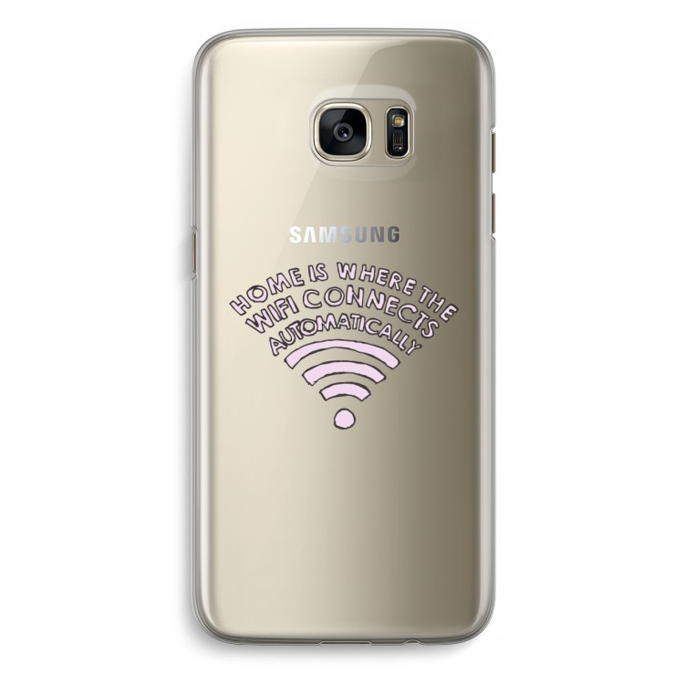 Home Is Where The Wifi Is: Samsung Galaxy S7 Edge Transparant Hoesje