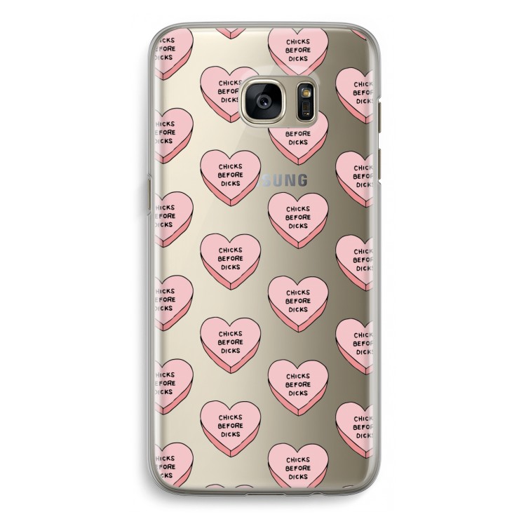 Chicks before dicks: Samsung Galaxy S7 Edge Transparant Hoesje