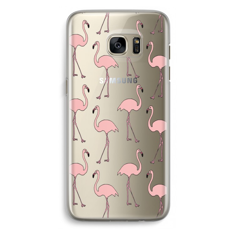 Anything Flamingoes: Samsung Galaxy S7 Edge Transparant Hoesje