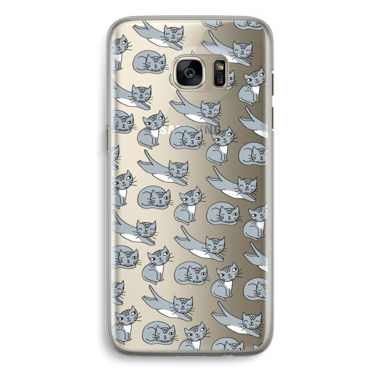 Poezen: Samsung Galaxy S7 Edge Transparant Hoesje