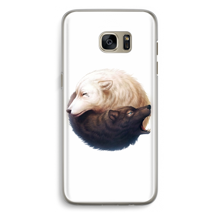 Yin Yang Wolves: Samsung Galaxy S7 Edge Transparant Hoesje