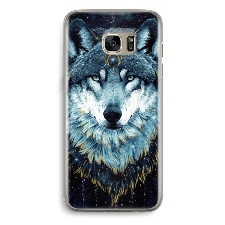 Darkness Wolf: Samsung Galaxy S7 Edge Transparant Hoesje