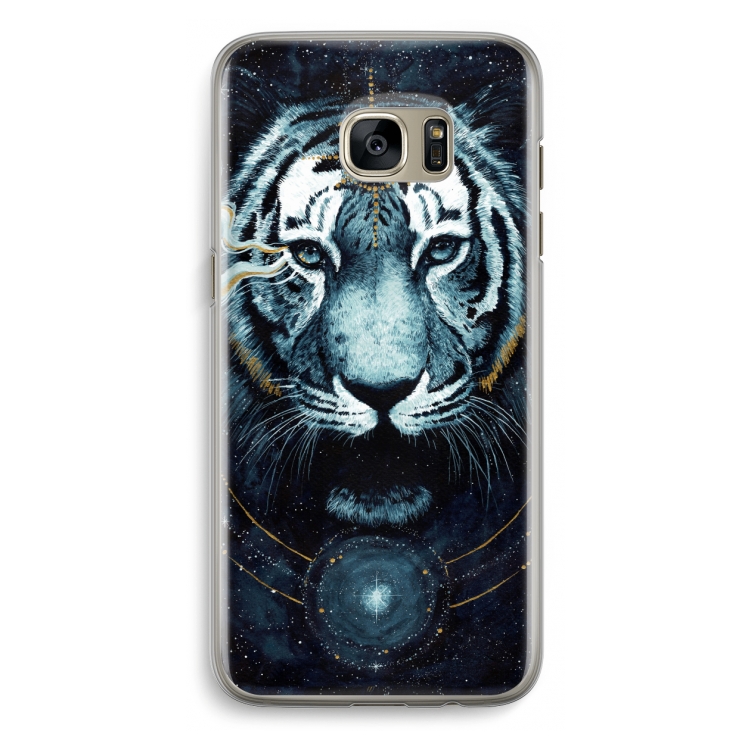 Darkness Tiger: Samsung Galaxy S7 Edge Transparant Hoesje