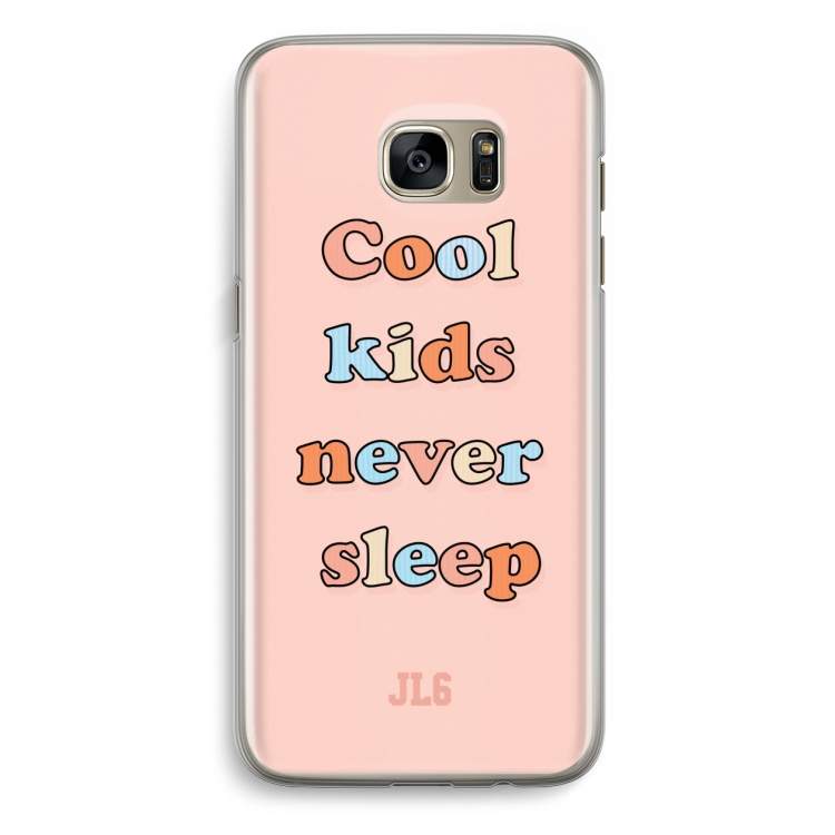 Cool Kids Never Sleep: Samsung Galaxy S7 Edge Transparant Hoesje