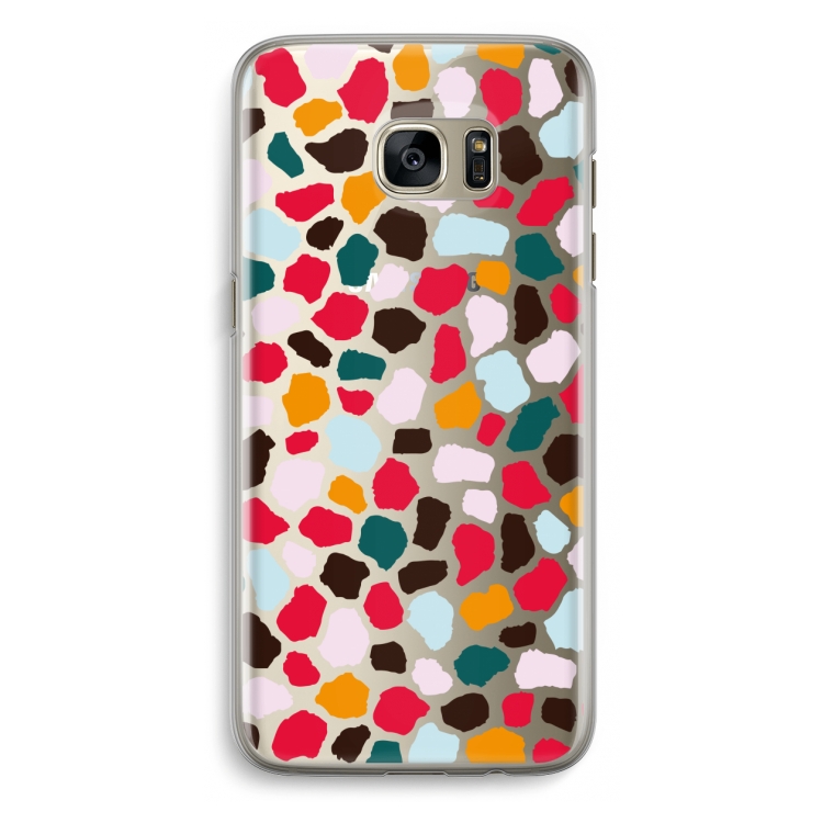 Colored Giraffe: Samsung Galaxy S7 Edge Transparant Hoesje