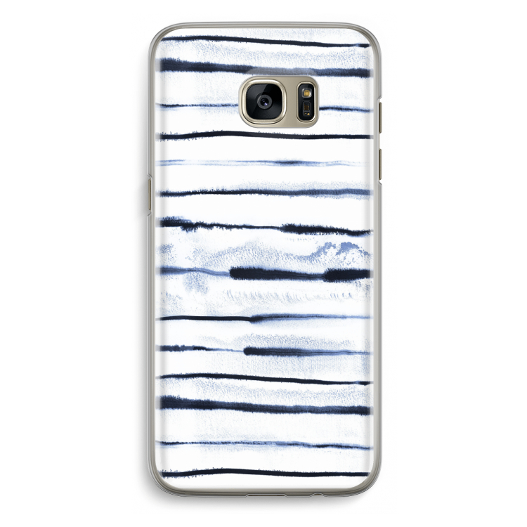 Ink Stripes: Samsung Galaxy S7 Edge Transparant Hoesje
