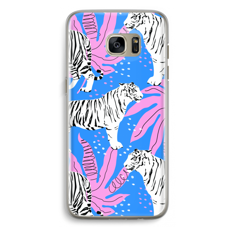 Tijger: Samsung Galaxy S7 Edge Transparant Hoesje