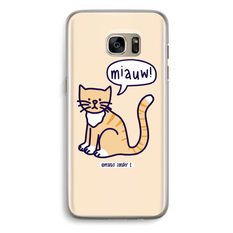 Miauw: Samsung Galaxy S7 Edge Transparant Hoesje