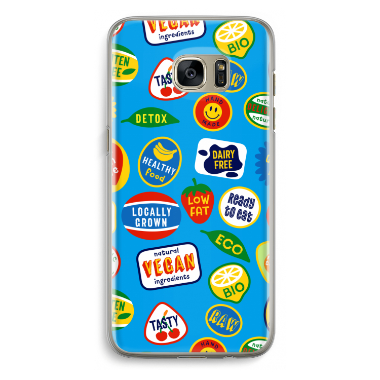 Fruitsticker: Samsung Galaxy S7 Edge Transparant Hoesje