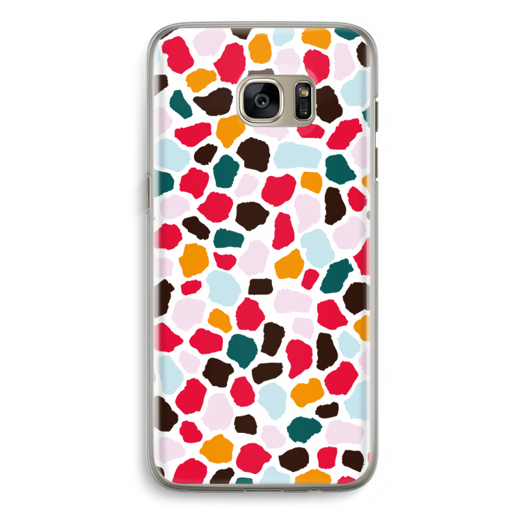 Colored Giraffe: Samsung Galaxy S7 Edge Transparant Hoesje