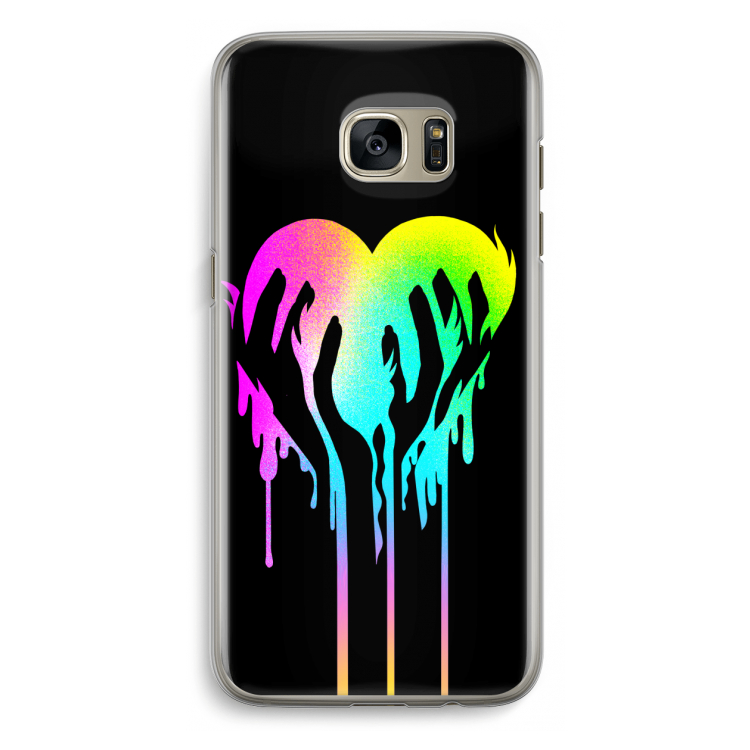 Hold My Heart: Samsung Galaxy S7 Edge Transparant Hoesje