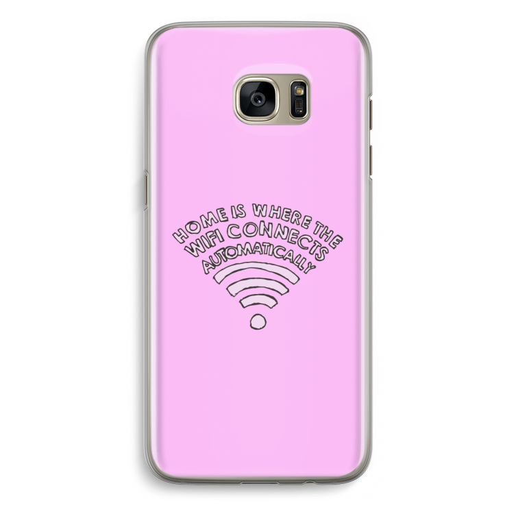 Home Is Where The Wifi Is: Samsung Galaxy S7 Edge Transparant Hoesje