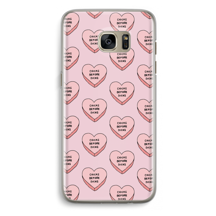 Chicks before dicks: Samsung Galaxy S7 Edge Transparant Hoesje