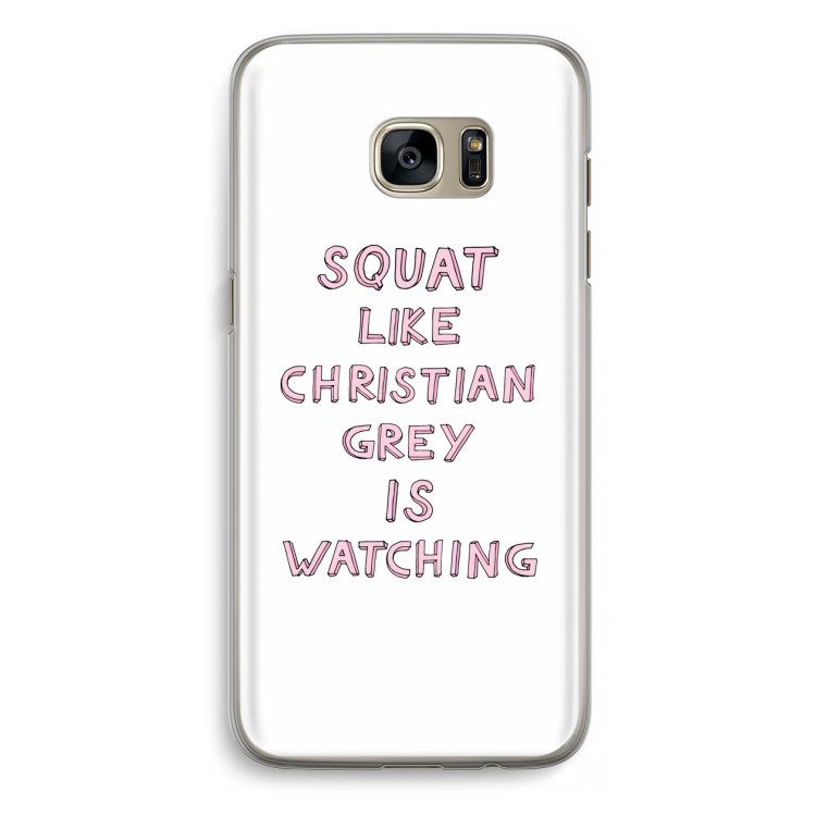 Christian Grey: Samsung Galaxy S7 Edge Transparant Hoesje