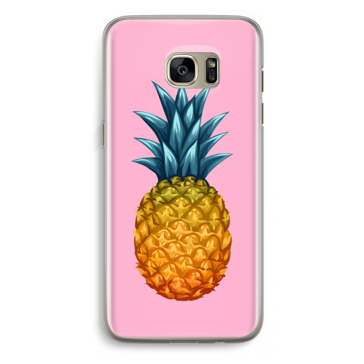 Grote ananas: Samsung Galaxy S7 Edge Transparant Hoesje