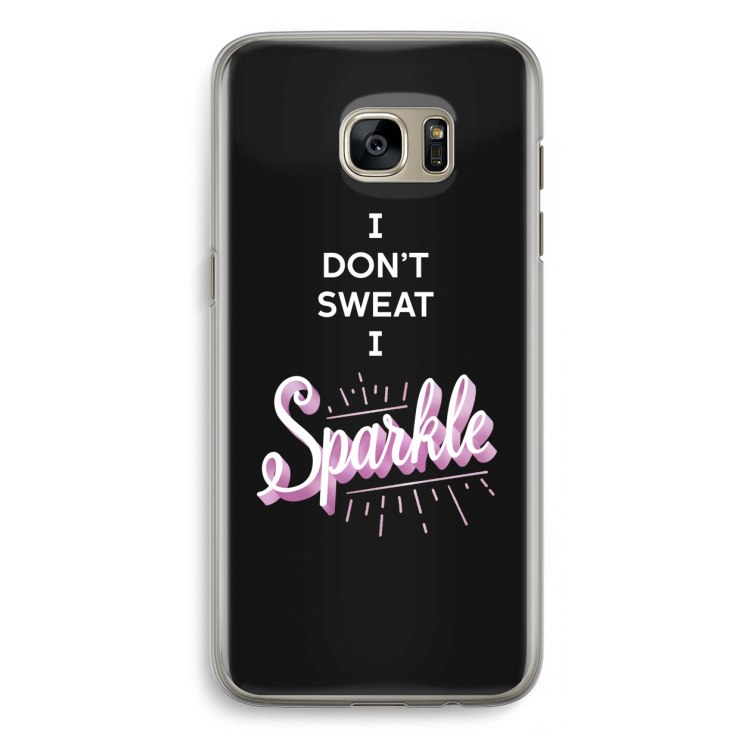 Sparkle quote: Samsung Galaxy S7 Edge Transparant Hoesje