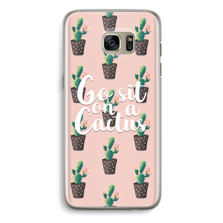 Cactus quote: Samsung Galaxy S7 Edge Transparant Hoesje