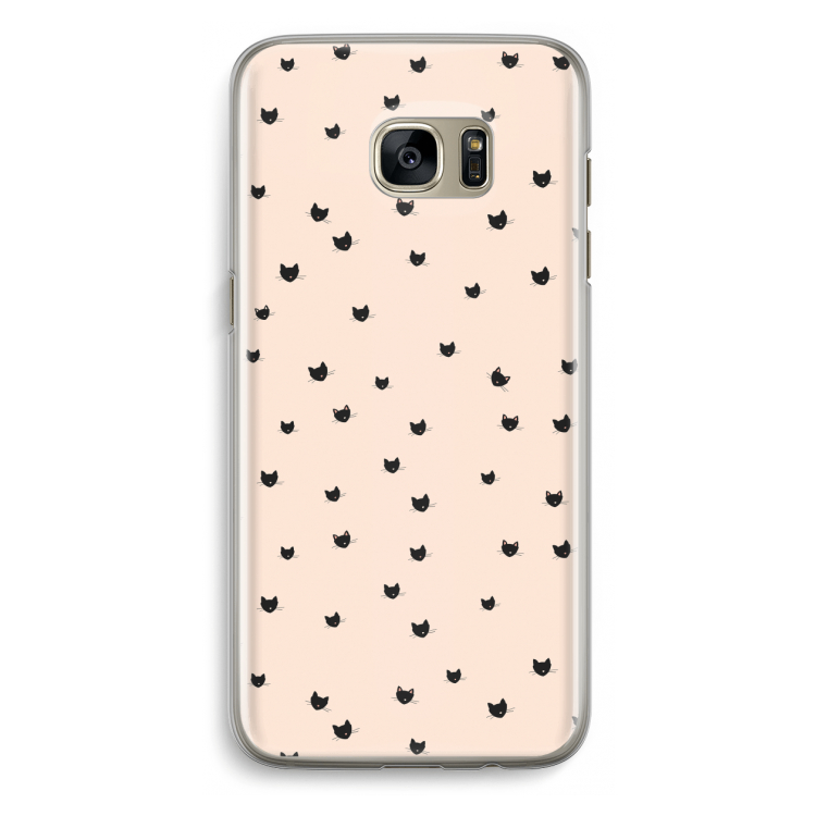 Kleine kattenkopjes: Samsung Galaxy S7 Edge Transparant Hoesje