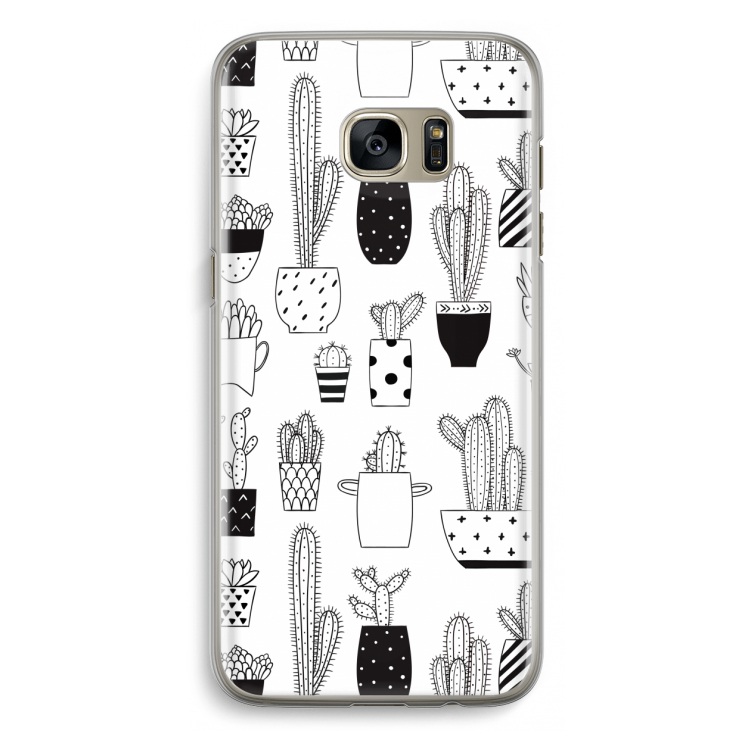 Cactusmotief: Samsung Galaxy S7 Edge Transparant Hoesje