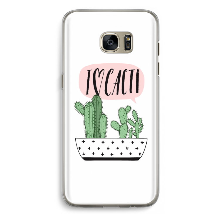 I love cacti: Samsung Galaxy S7 Edge Transparant Hoesje