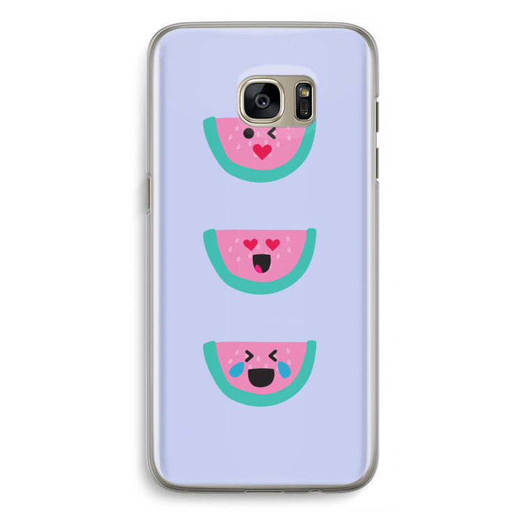 Smiley watermeloen: Samsung Galaxy S7 Edge Transparant Hoesje