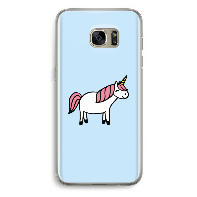 Eenhoorn: Samsung Galaxy S7 Edge Transparant Hoesje
