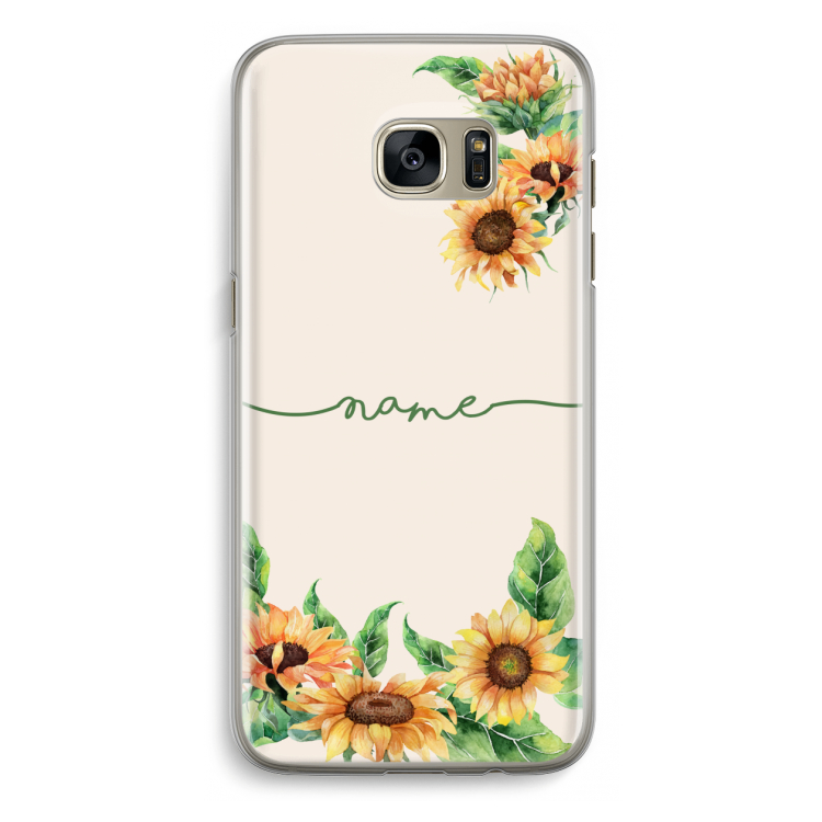 Zonnebloemen: Samsung Galaxy S7 Edge Transparant Hoesje