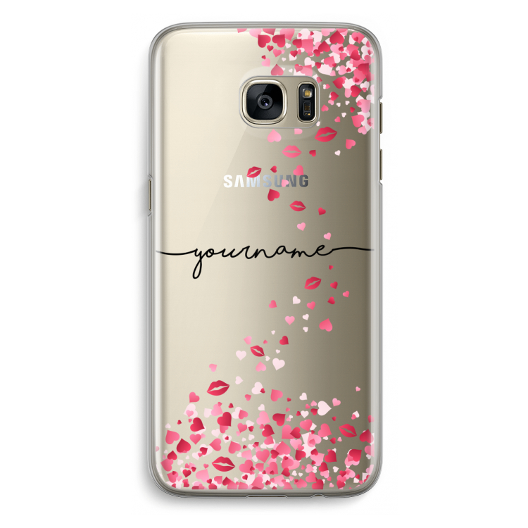 Hartjes en kusjes: Samsung Galaxy S7 Edge Transparant Hoesje