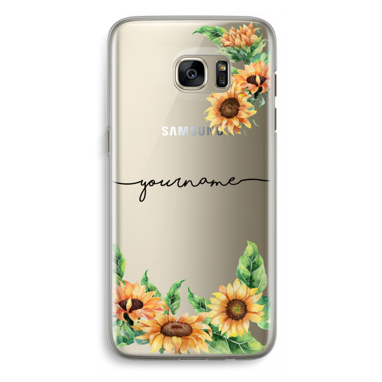 Zonnebloemen: Samsung Galaxy S7 Edge Transparant Hoesje