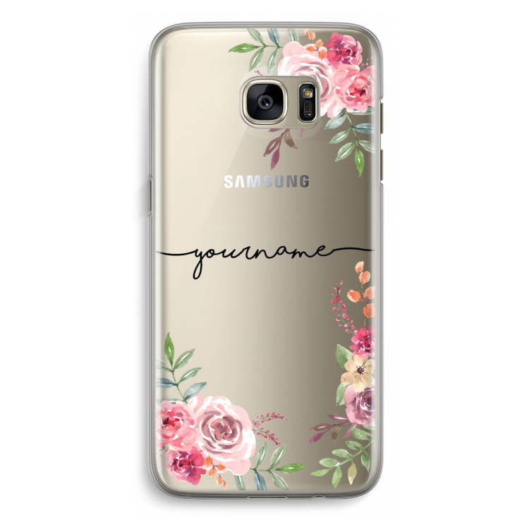 Rozen: Samsung Galaxy S7 Edge Transparant Hoesje