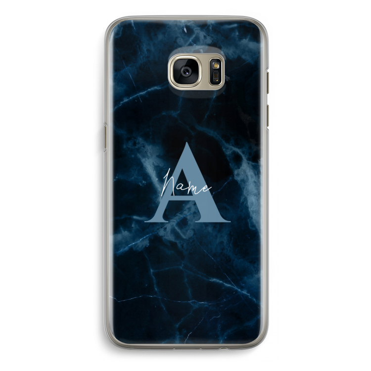 Midnight Marble: Samsung Galaxy S7 Edge Transparant Hoesje