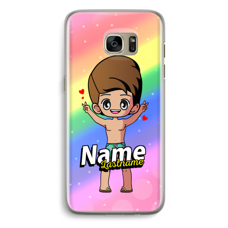 Chibi Maker man: Samsung Galaxy S7 Edge Transparant Hoesje