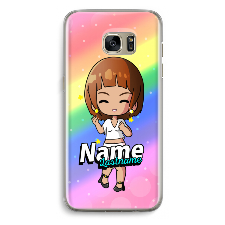 Chibi Maker vrouw: Samsung Galaxy S7 Edge Transparant Hoesje